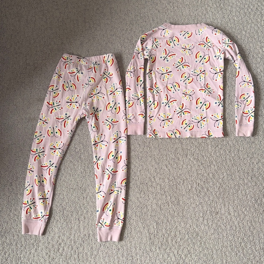Hanna Andersson Pink Rainbow & Butterfly Pajama Set - Picture 5 of 6